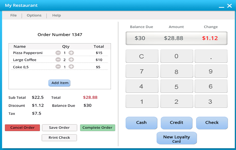CUSTOMER LOYALTY CARD SOFTWARE FOR A CAFÉ FRANCHISE